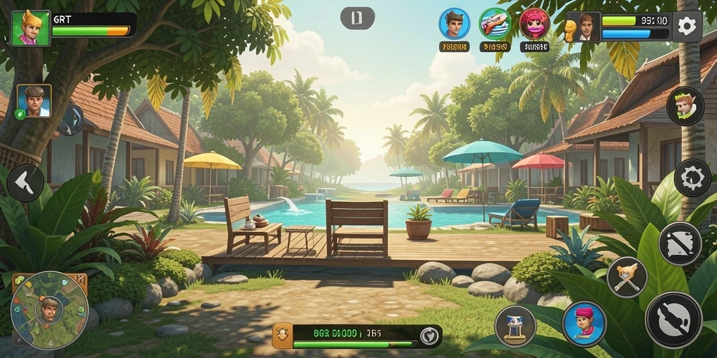 Tampilan gameplay 6RT yang penuh warna dan menarik.