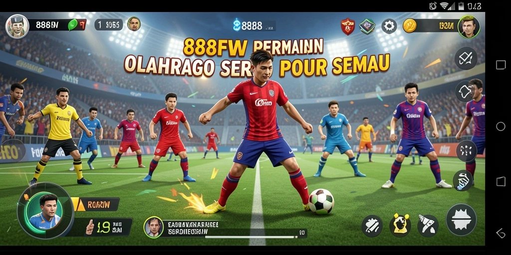 Screenshot dari gameplay <strong>888FW</strong> menampilkan aksi olahraga yang intens.