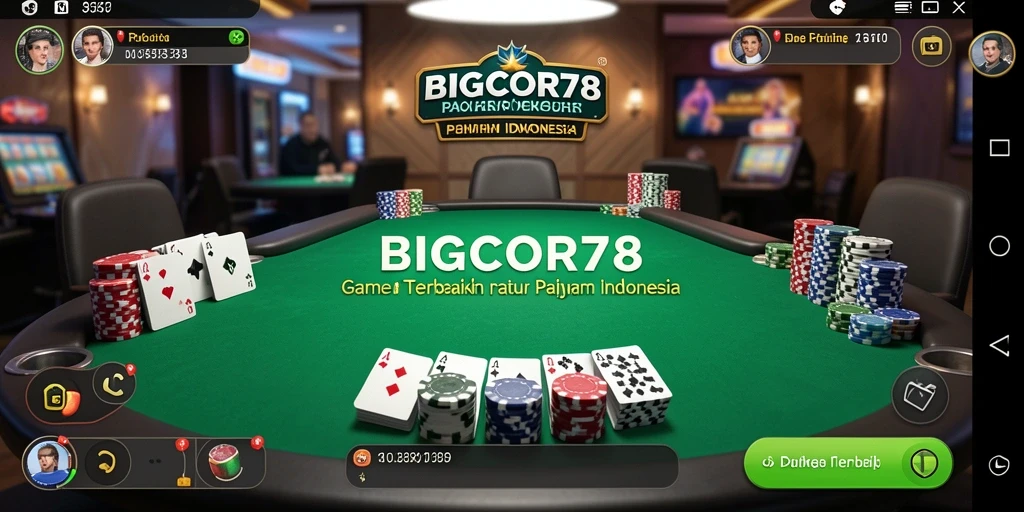 Tampilan menarik dari gameplay poker dalam BIGCOR78.