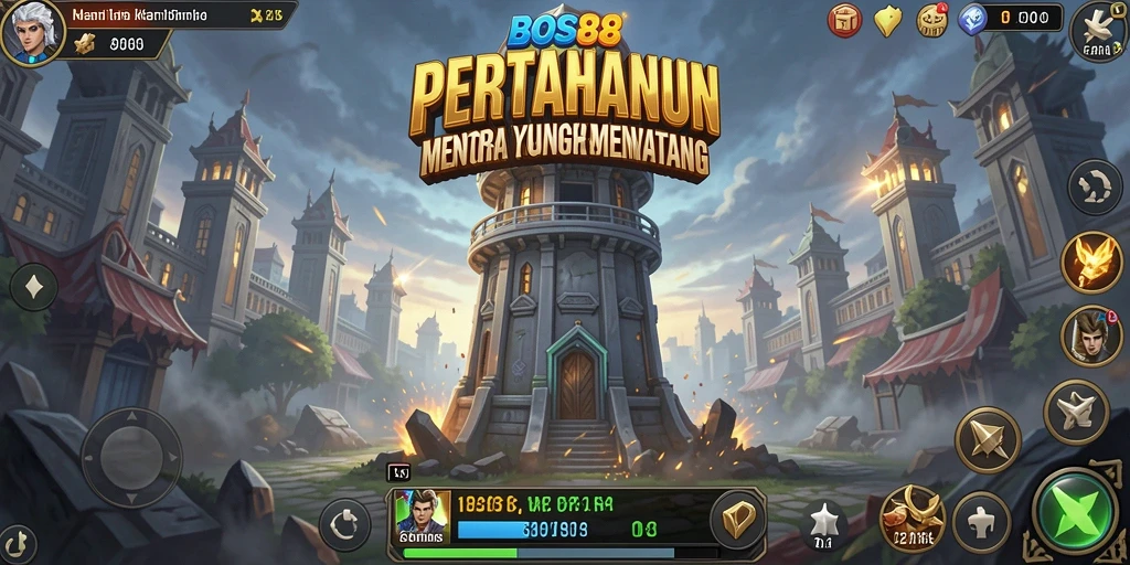 Tampilan gameplay yang menegangkan dalam pertahanan menara.