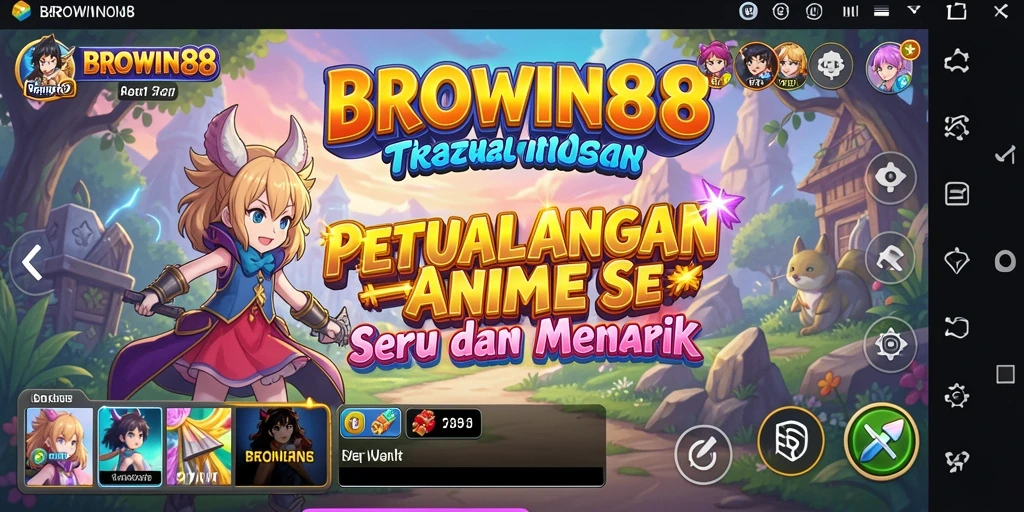 Screenshot gameplay BROWIN88 dengan karakter anime yang menarik dan penuh aksi.