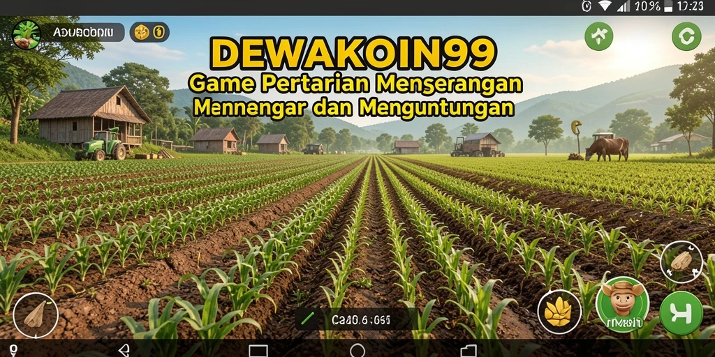 Tampilan permainan <strong>DEWAKOIN99</strong> yang menarik saat sedang berkebun.