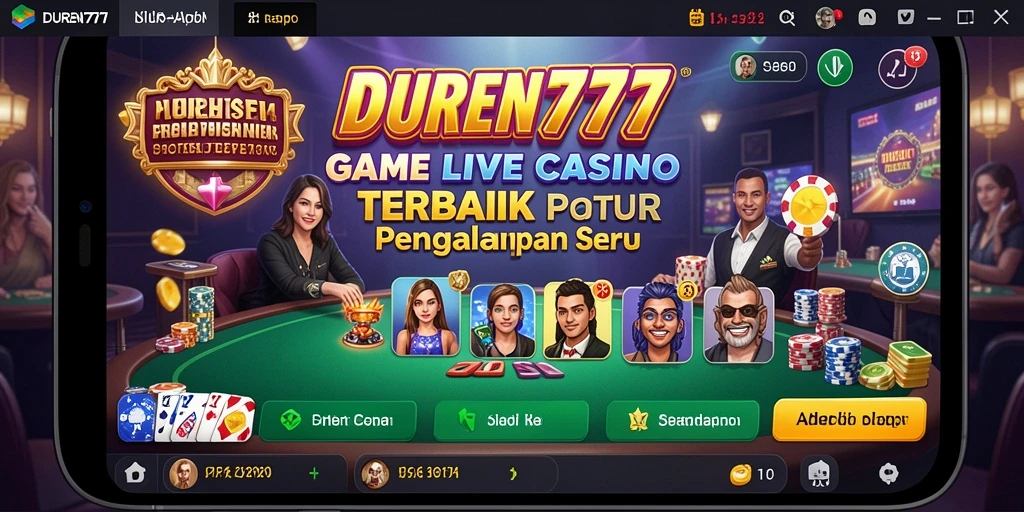 Tampilan gameplay DUREN777 yang seru dan interaktif dalam Live Casino.
