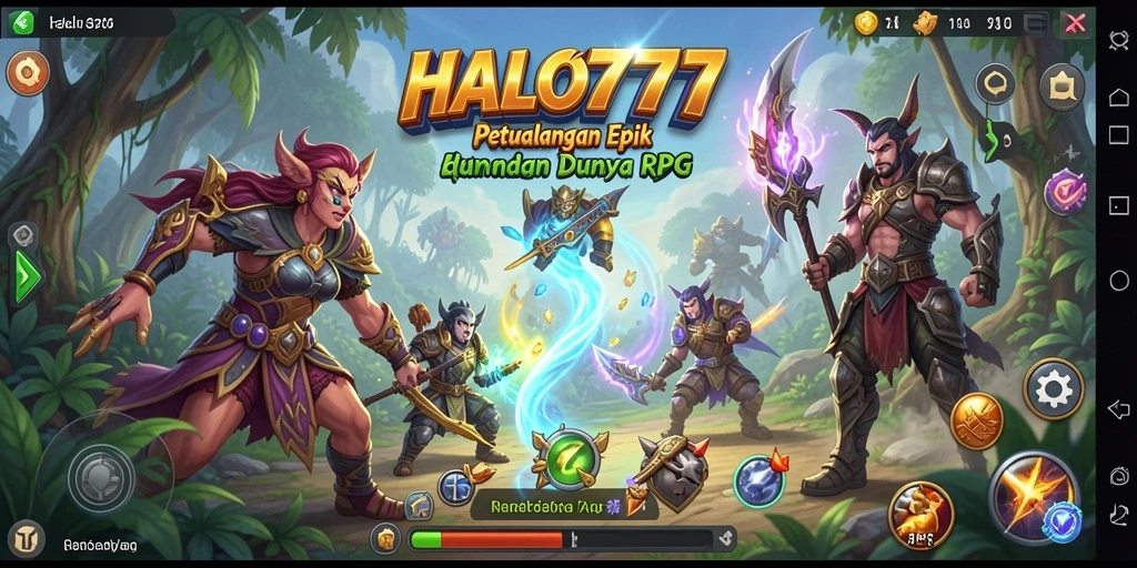 Tampilan screenshot utama HALO777 menampilkan aksi pertempuran dinamis dan karakter menarik.