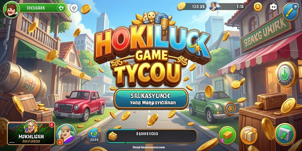 Screenshot gameplay HOKILUCK yang menunjukkan aktivitas bisnis yang dinamis.