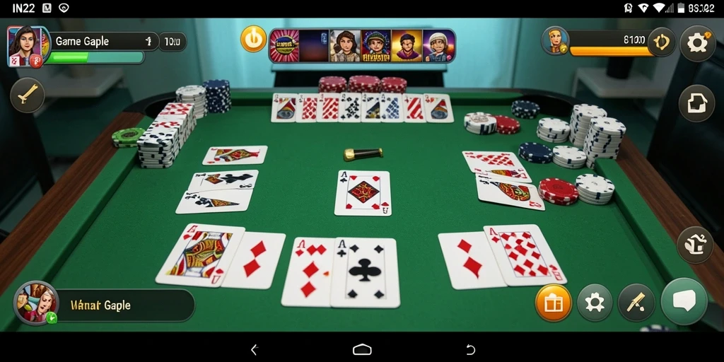 Screenshot gameplay IN22 menampilkan momen seru dalam permainan Gaple.