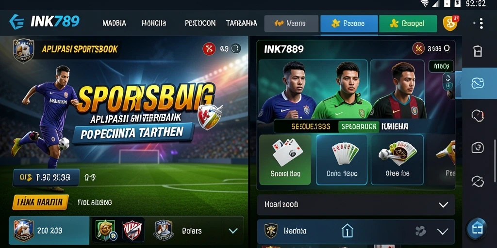 Tampilan utama gameplay INK789 dalam aplikasi Sportsbook.