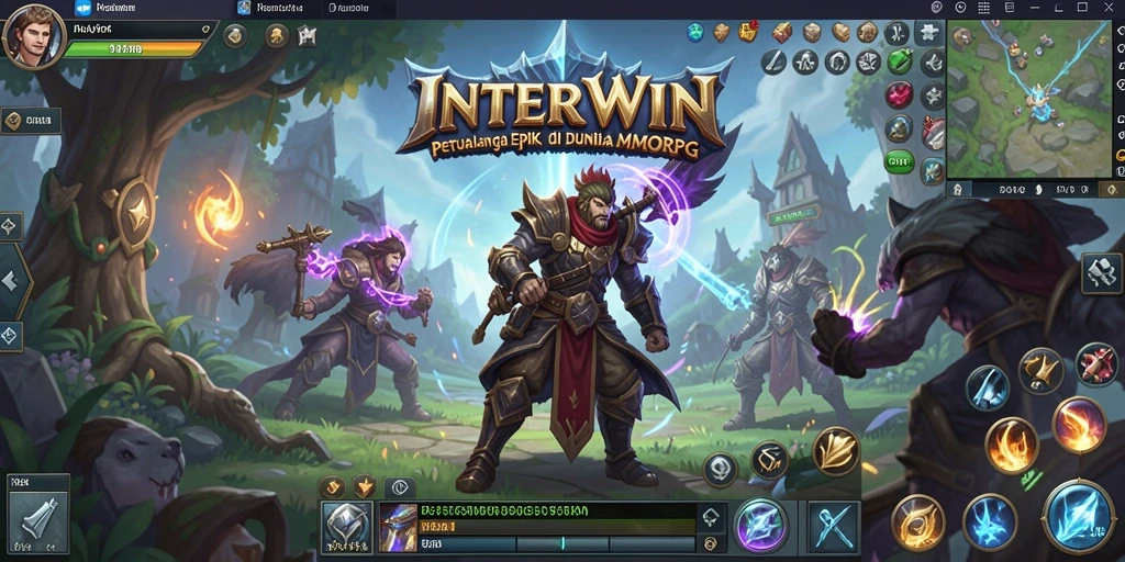 Gambaran gameplay INTERWIN yang menampilkan petualangan hebat di dunia MMORPG.