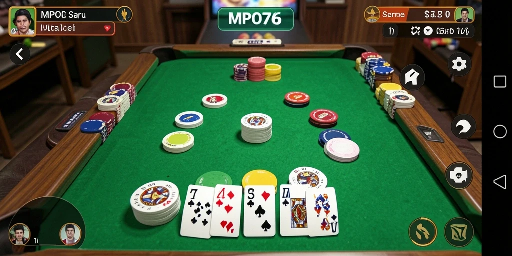 Tampilan seru dari gameplay Gaple MPO76 yang menggugah semangat.