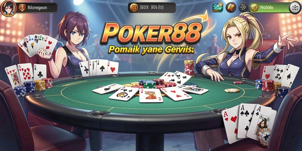 Tampilan menarik selama gameplay POKER88 dengan karakter anime.