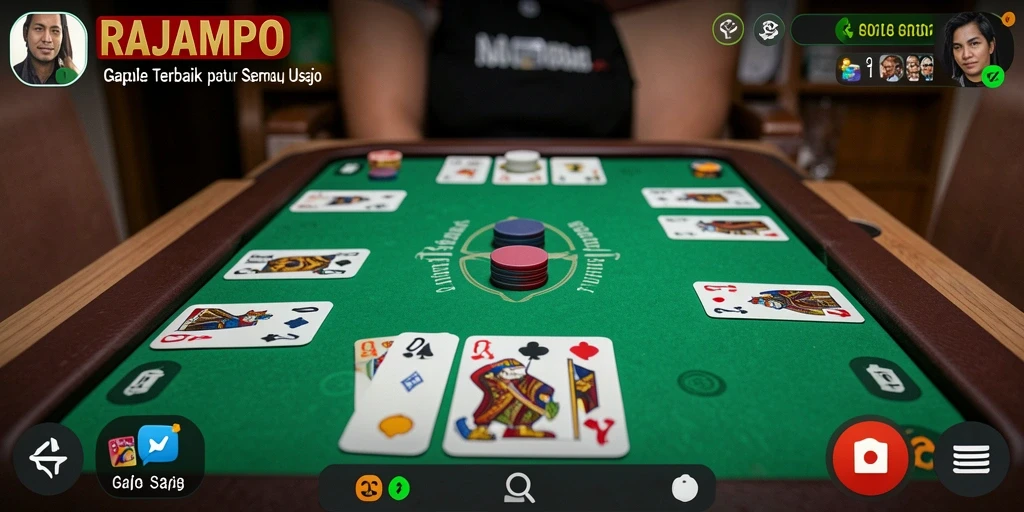Screenshot gameplay RAJAMPO yang menampilkan keseruan Gaple.